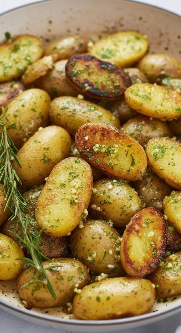 Crispy Garlic Skillet Potatoes