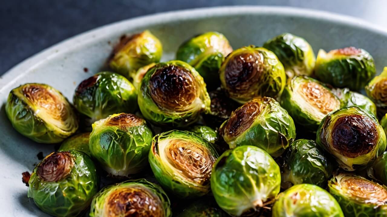 Honey Garlic Roasted Brussels Sprouts Recipe