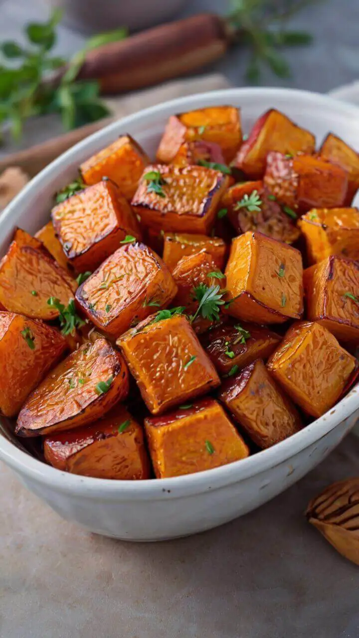 Maple Glazed Roasted Sweet Potatoes