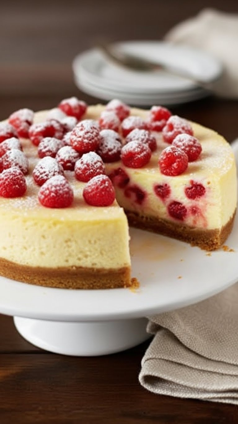Baked Raspberry Cheesecake