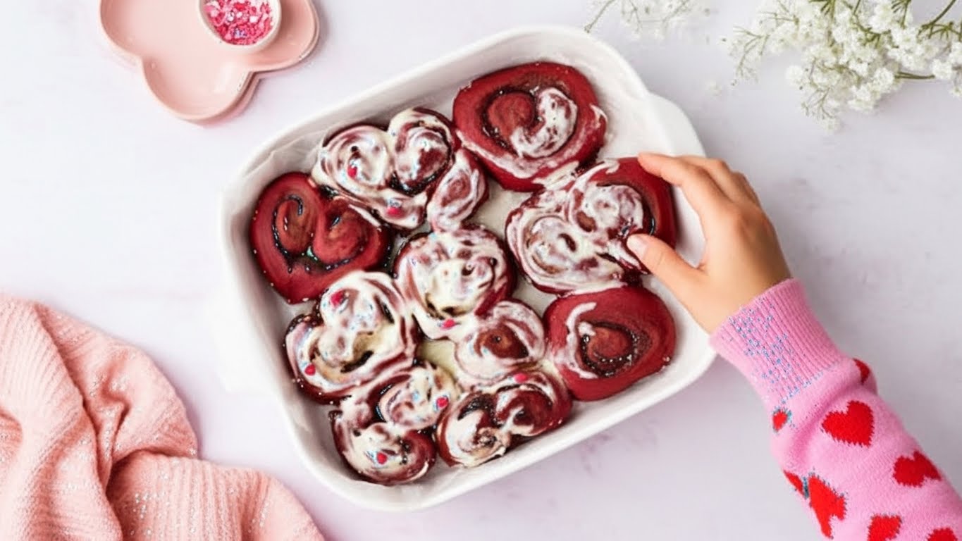Red Velvet Valentine's Day Cinnamon Rolls Recipe