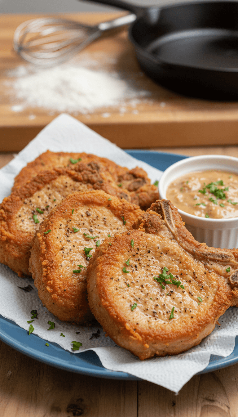 Paula Deen Fried Pork Chops