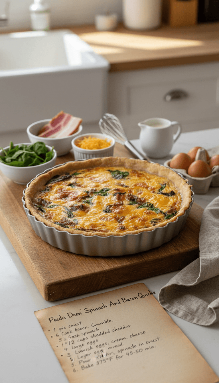 Paula Deen Spinach And Bacon Quiche
