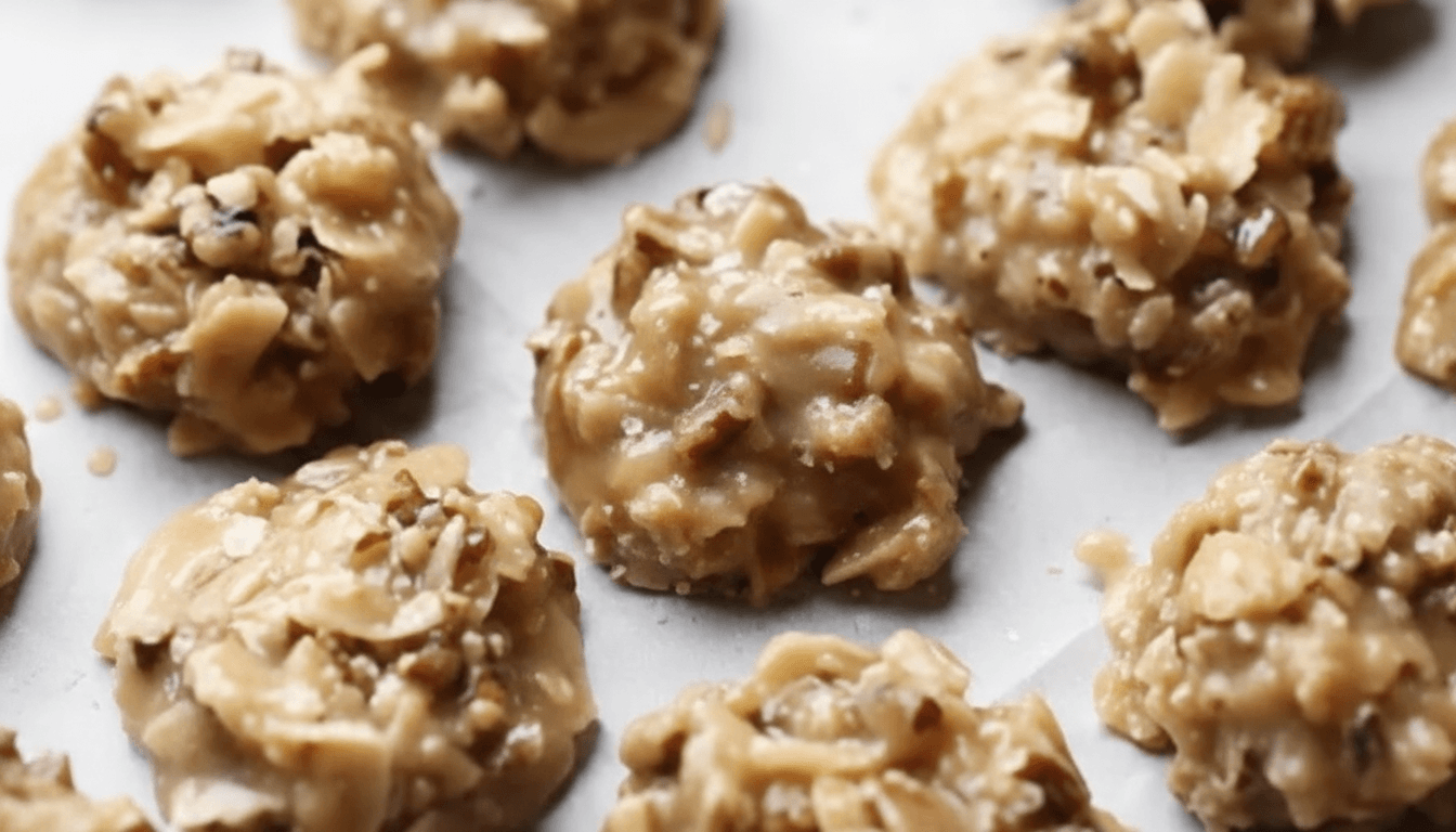 No Bake Coconut Pecan Praline Cookies Recipe