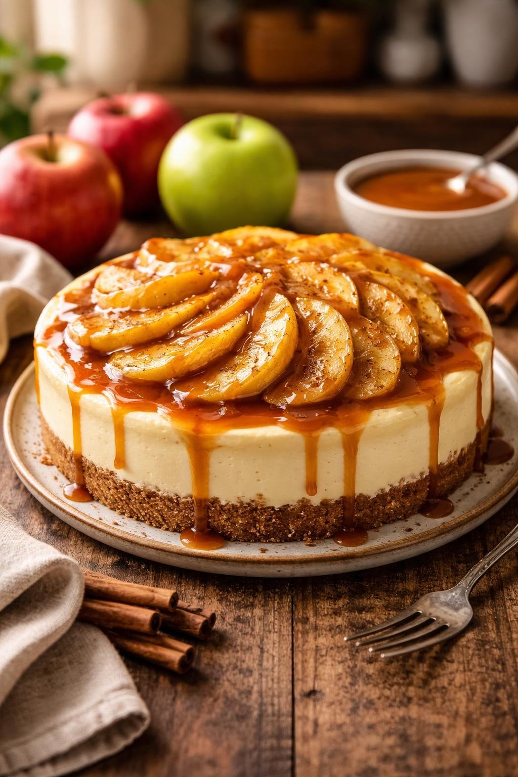 Paula Deen Apple Caramel Cheesecake