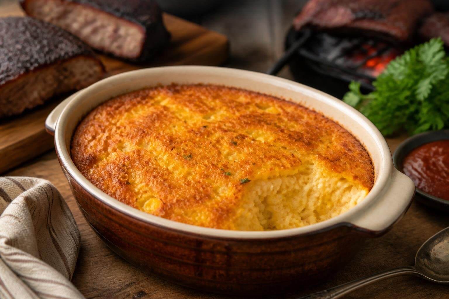 City Barbeque Corn Pudding Recipe