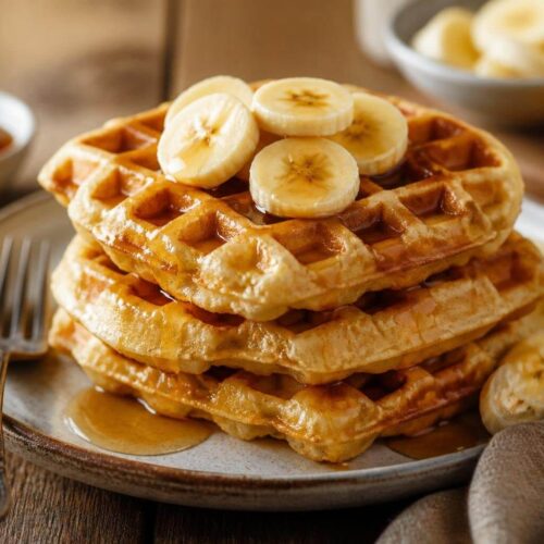 Fluffy Banana Waffles Recipe