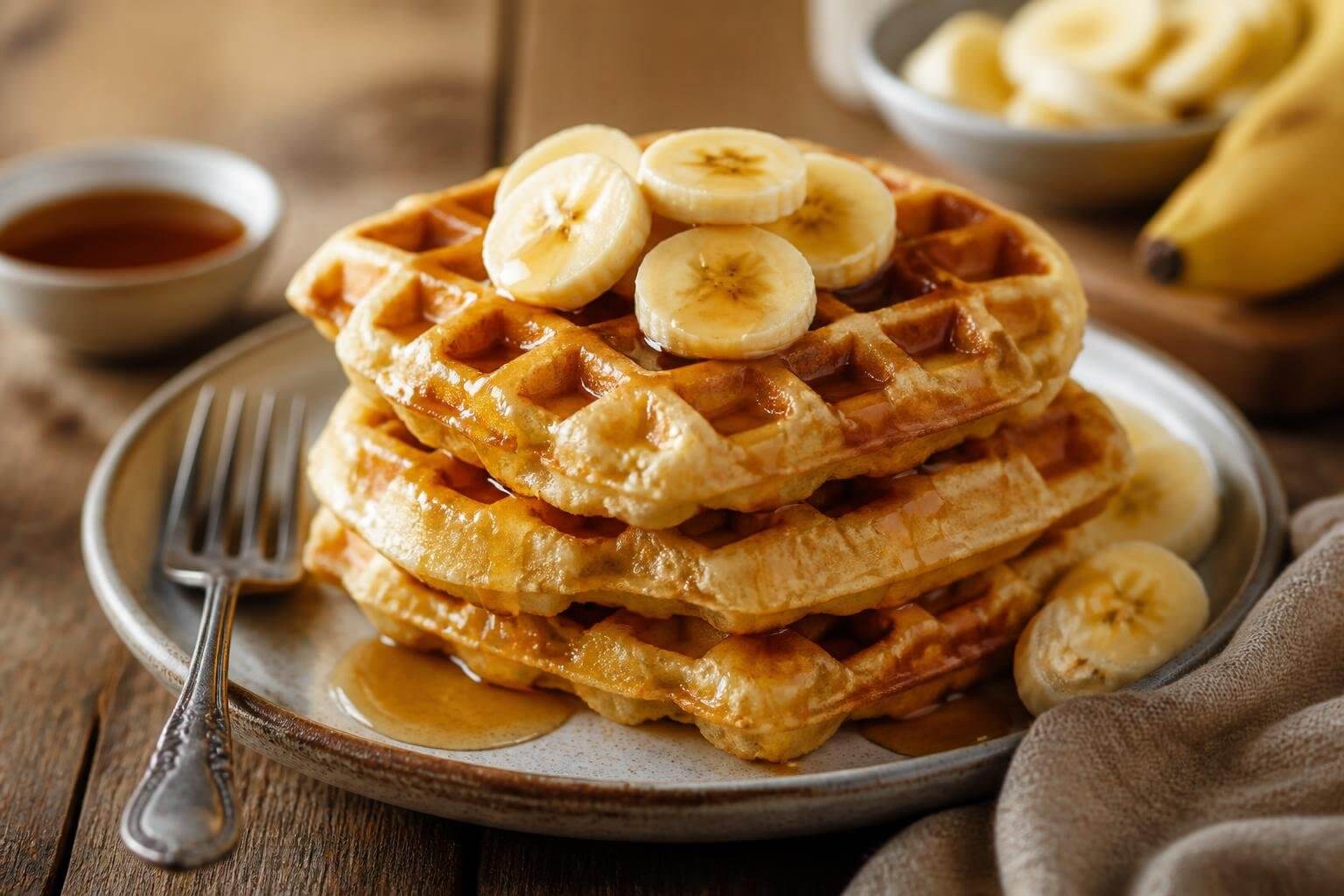 Fluffy Banana Waffles Recipe