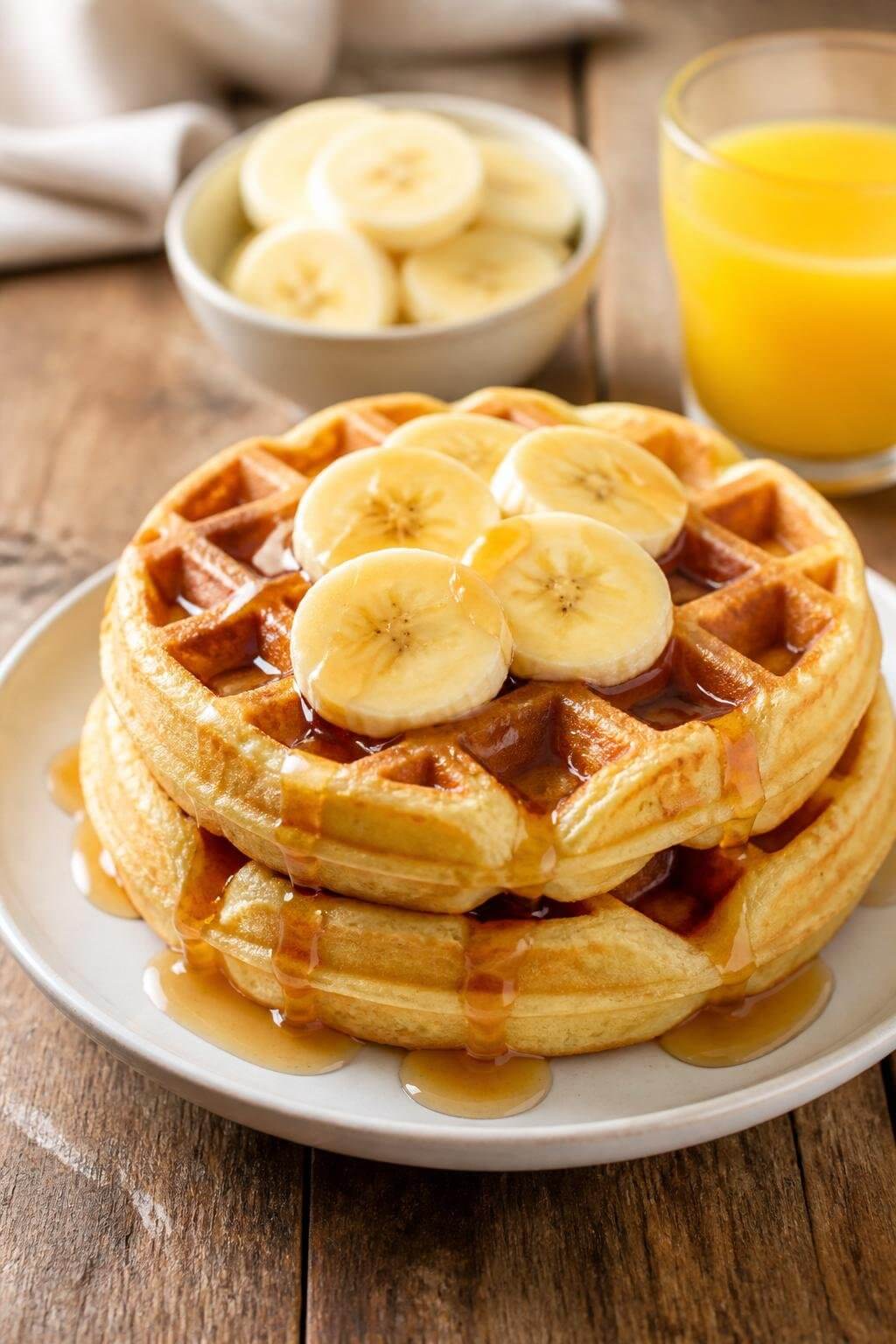 Fluffy Banana Waffles