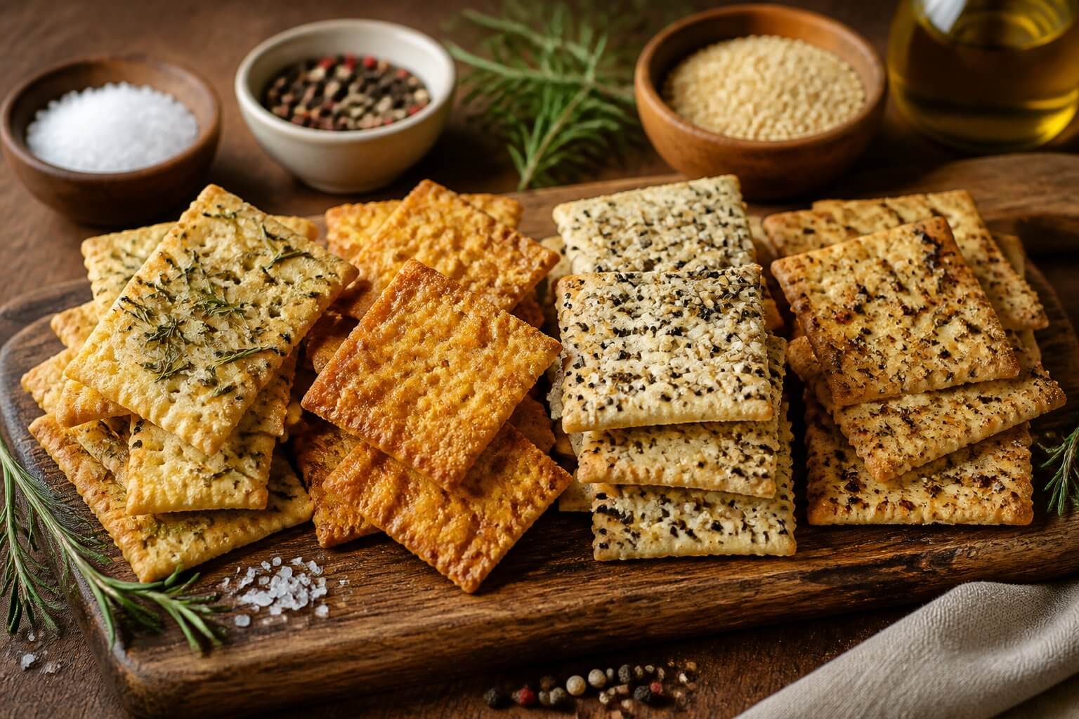Homemade Artisan Crackers 4 Flavors Recipe