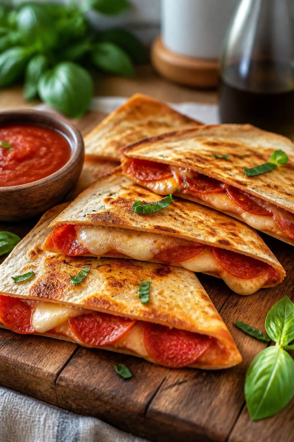 Pepperoni Pizza Quesadillas